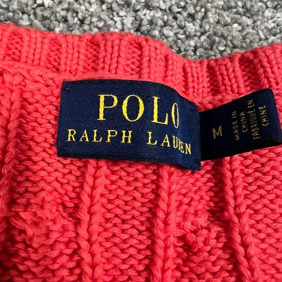 Ralph Lauren Women's V-Neck Sweater in Coral - Picture 3 of 5